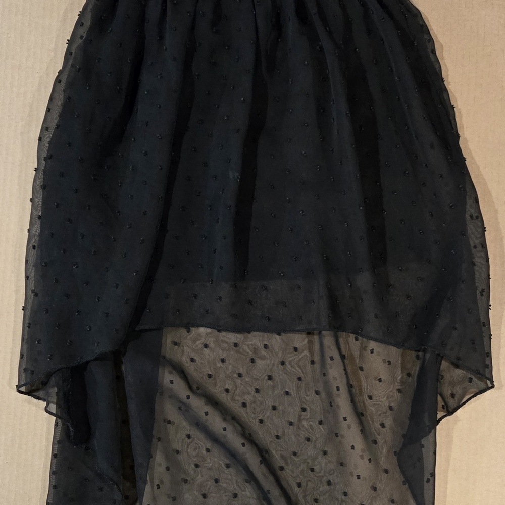 Pinky Black Sheer Layered Skirt